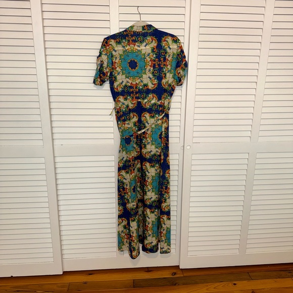 ANTICA SARTORIA by GIACOMO CINQUE MULTI-COLOR DRESS WITH BEADING SIZE S/M - Picture 8 of 9